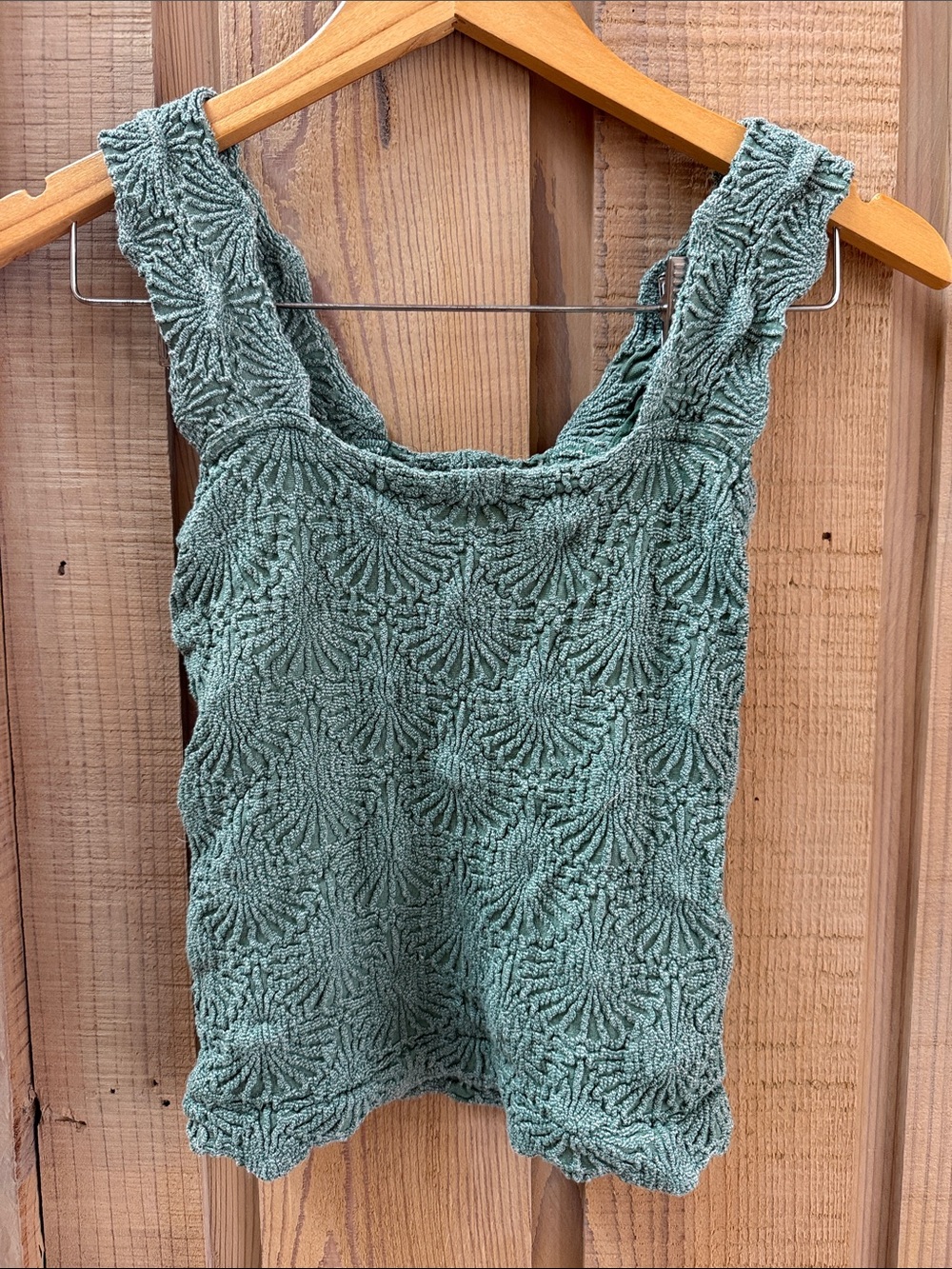 Free People Textured Sage Green Tank Top